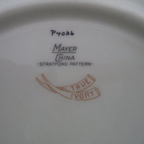 Mayer China Vintage Peacock Bird ceramic Set 2 floral Dinner Snack Salad 9" - Picture 14 of 14